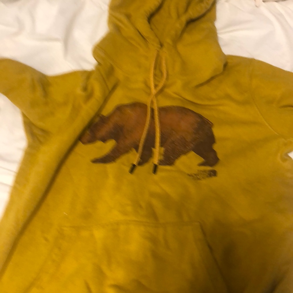 The north face bear hoodie yellow orange mix